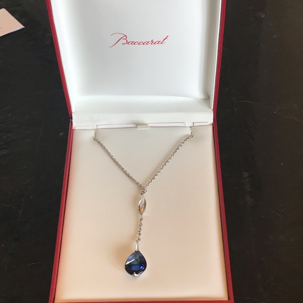 Baccarat Blue Crystal Pendant Necklace